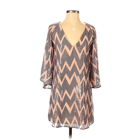 corey lynn calter sequin dress Anthropologie COREY LYNN CALTER Dress Pink Black Sequin Size 0 EUC
